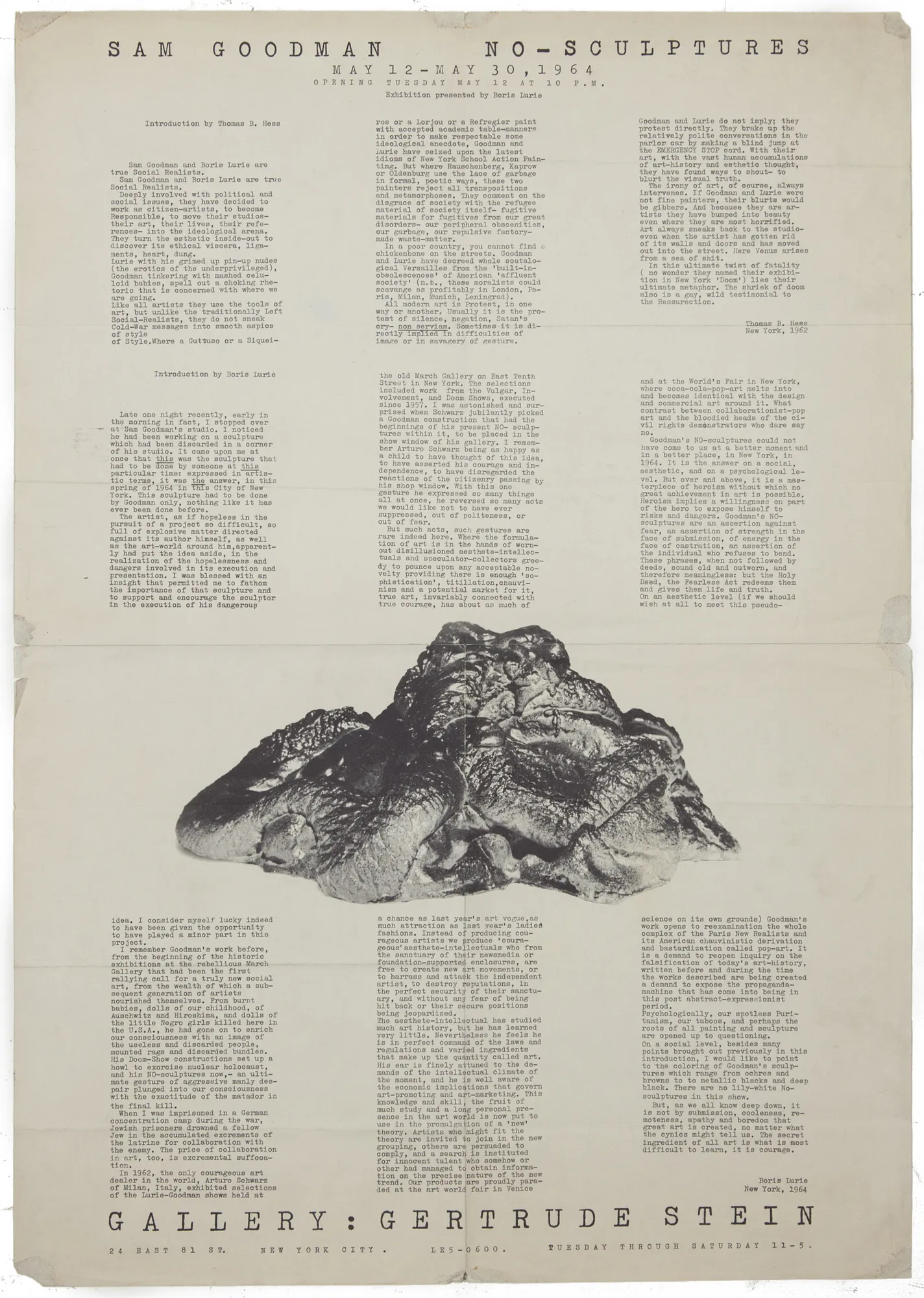 poster for an exhibition of no-sculptures