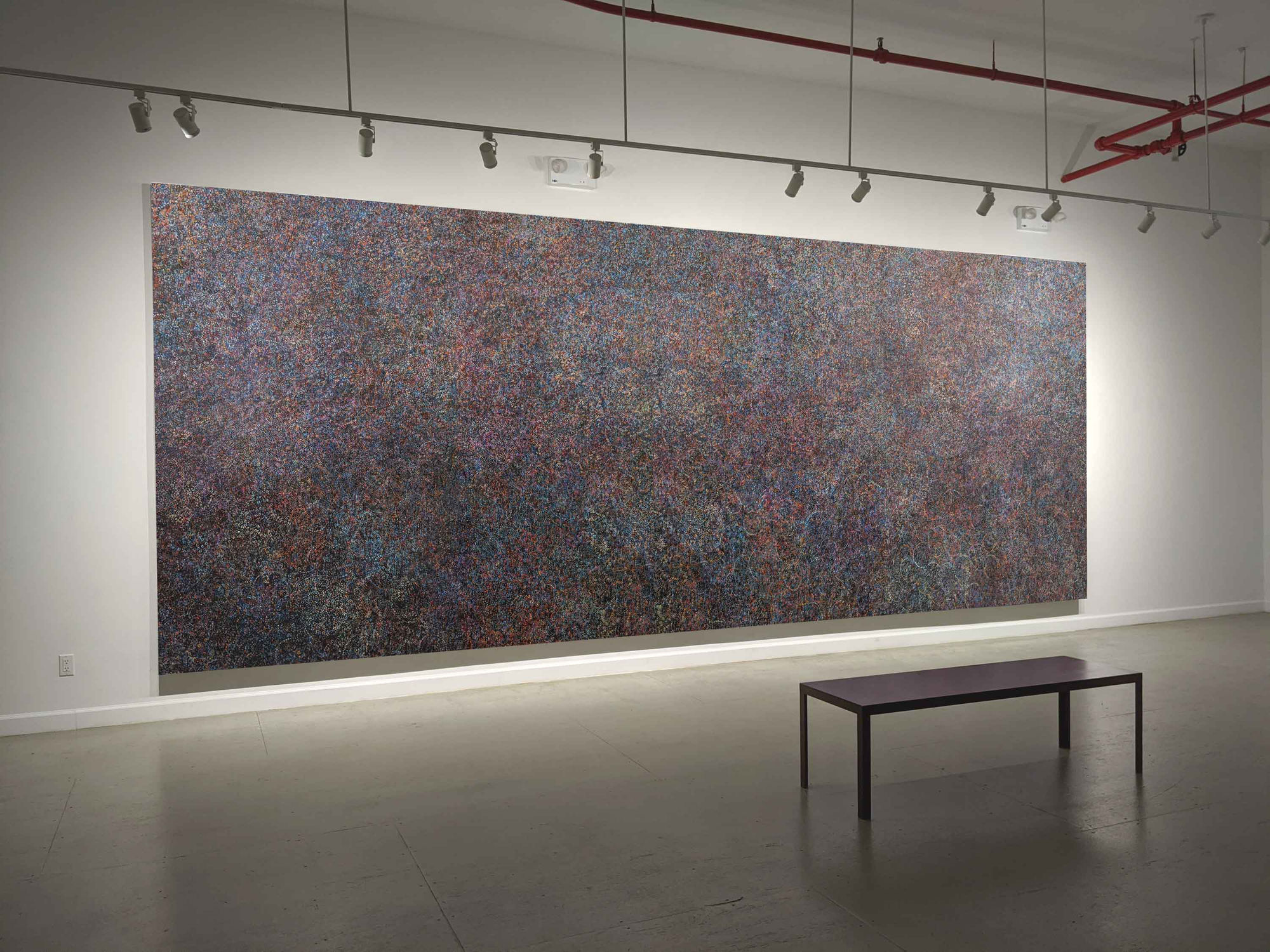 9 x 23 foot abstract expressionist painting on a gallery wall
