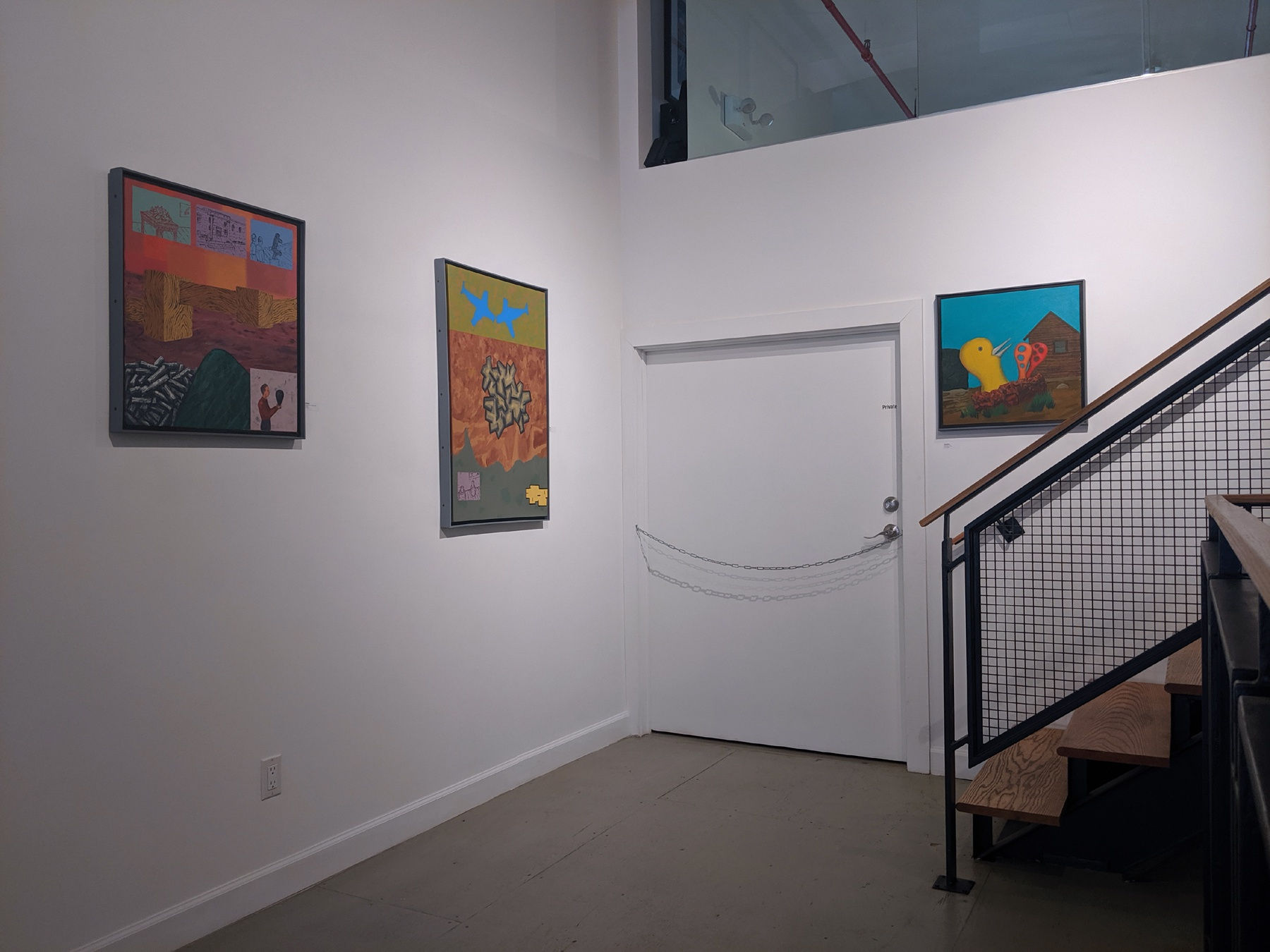 Installation view of In-ter-wo-ven: Miriam Bloom and Ron Morosan at Westwood Gallery NYC 2019