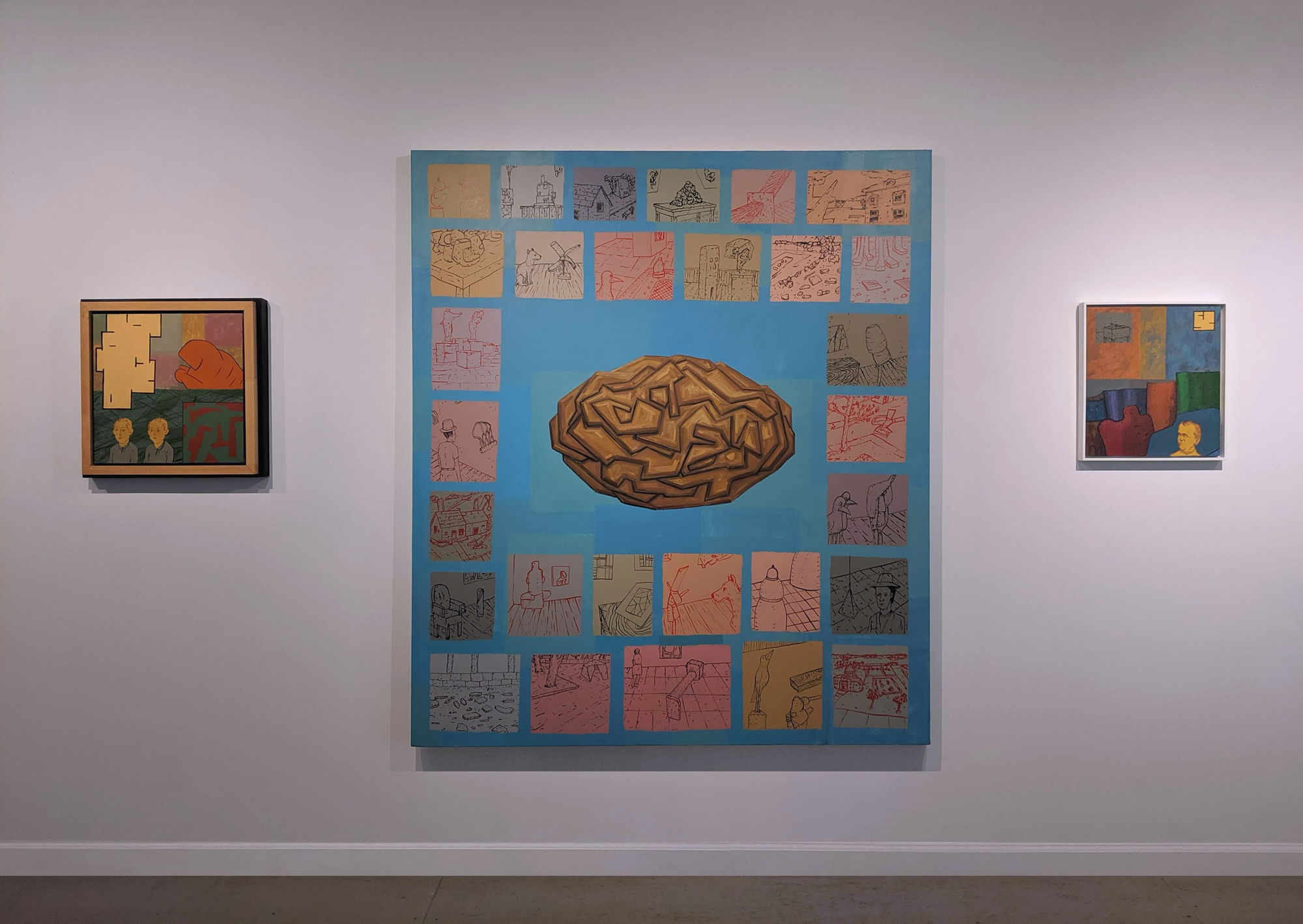 Installation view of In-ter-wo-ven: Miriam Bloom and Ron Morosan at Westwood Gallery NYC 2019