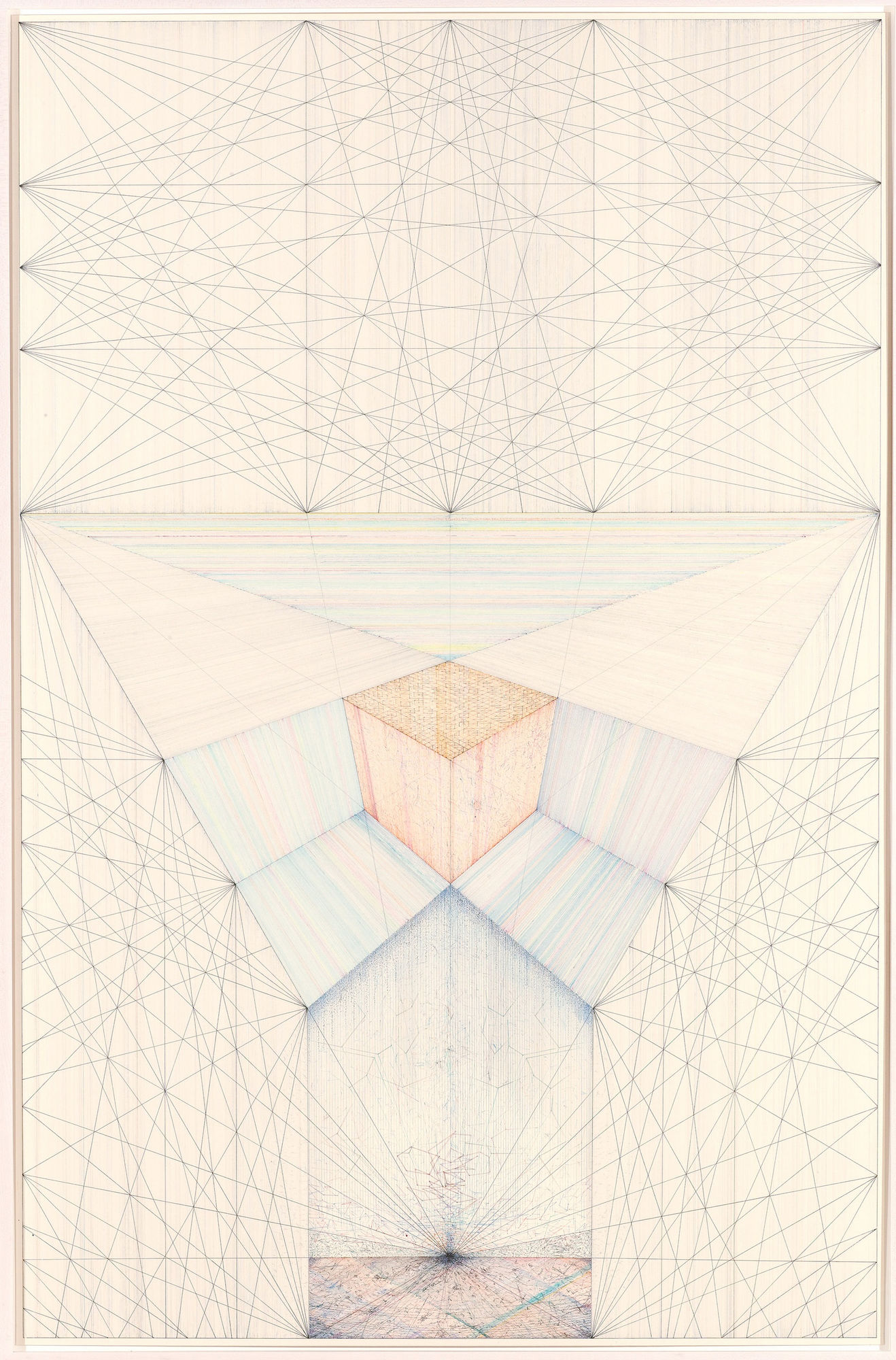 Geometric abstract drawing on paper