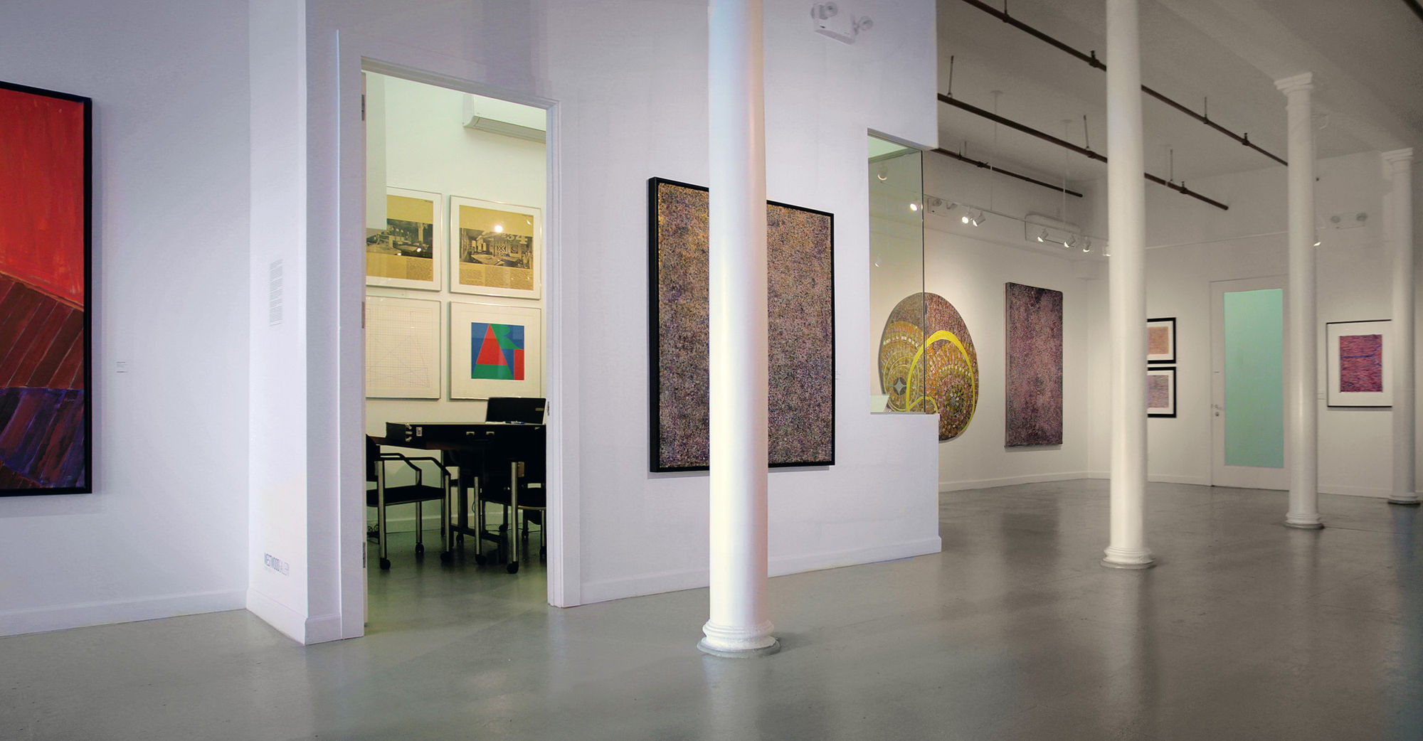 Installation view of 2017 exhibition James Juthstrom: Paintings from the Loft at Westwood Gallery NYC