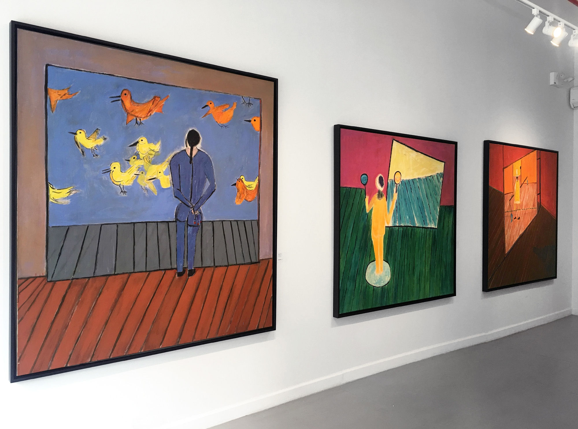 Installation view of 2017 exhibition James Juthstrom: Paintings from the Loft at Westwood Gallery NYC