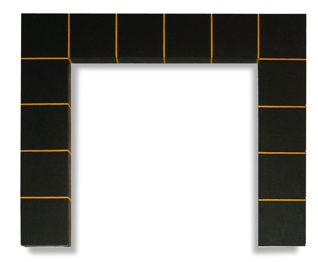 Black and yellow shaped canvas