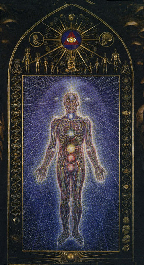 Painted wood panel of figure within gold frame