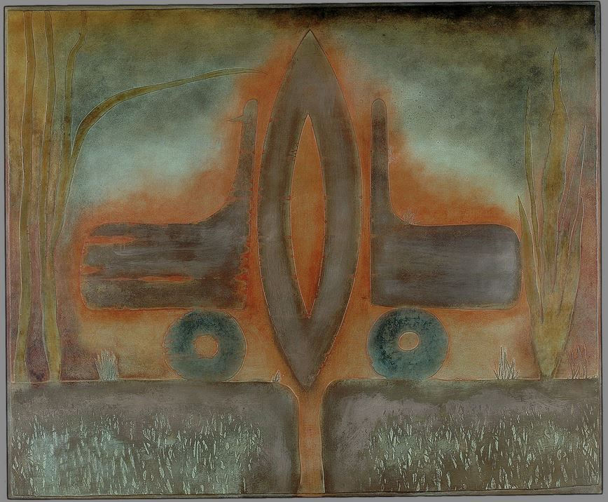 Multicolored oxidized copper