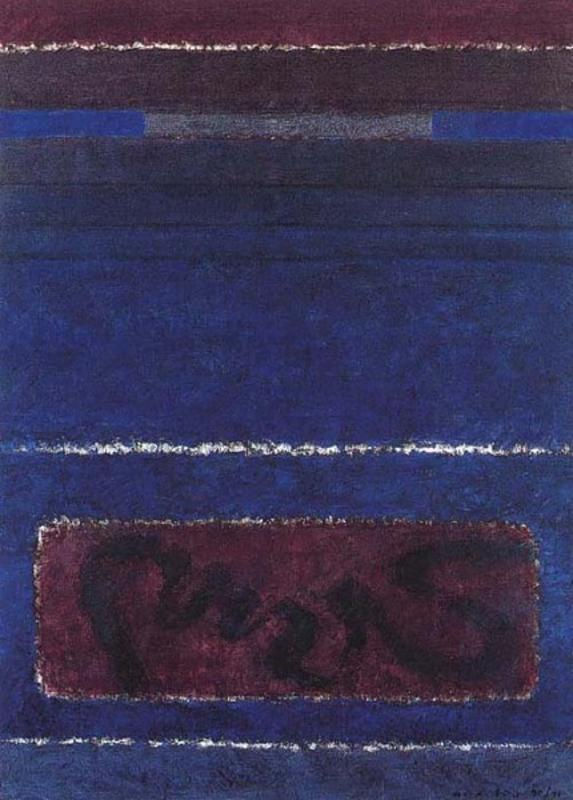 Blue and purple abstract painting