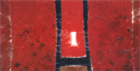 Red and black abstract painting