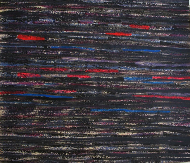 acrylic and mixed media work on paper in an abstract expressionist style