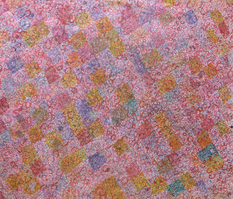 acrylic and mixed media work on paper in an abstract expressionist style