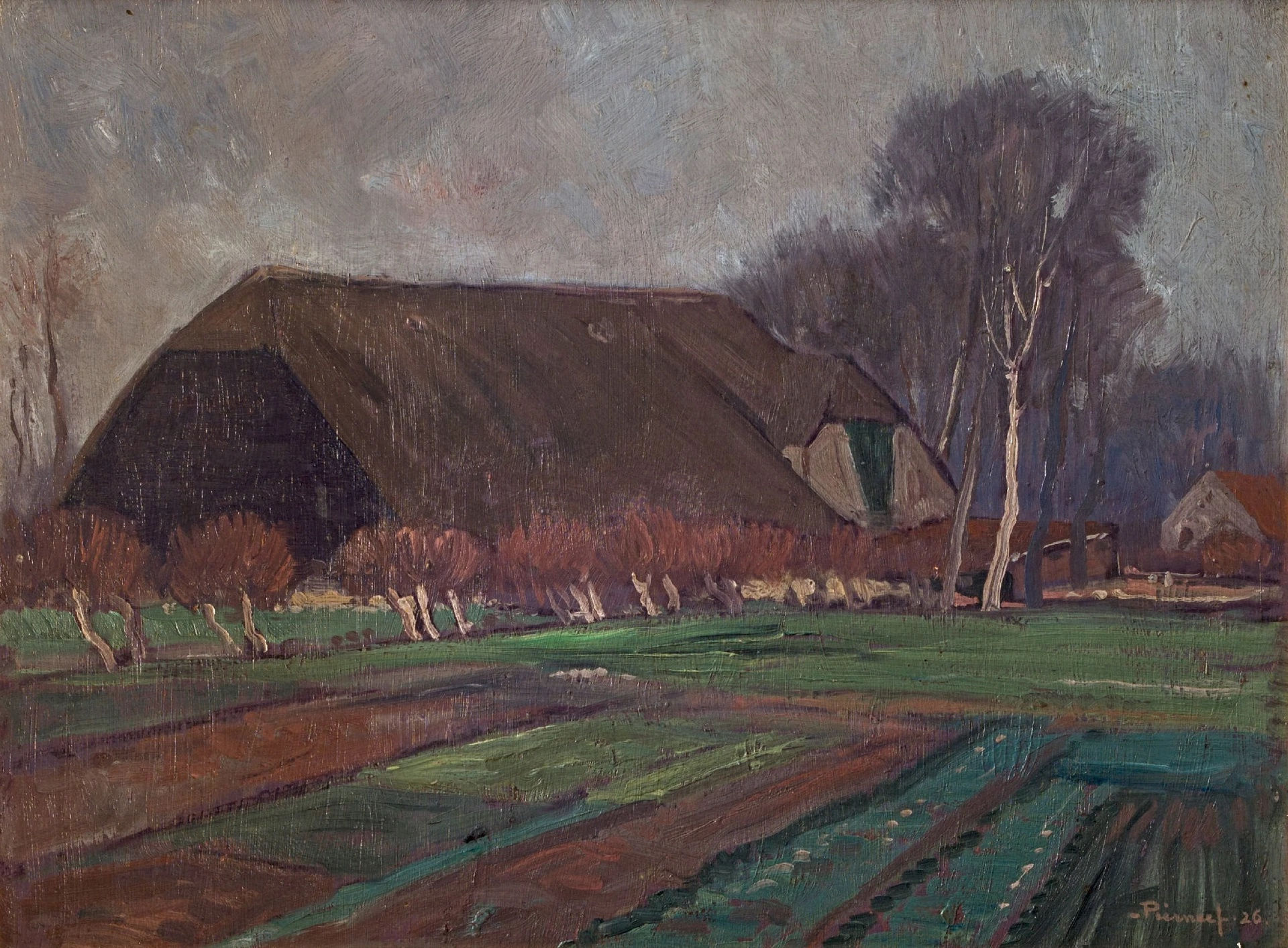 JH Pierneef, Boerewoning, Rotterdam, Holland, 1916 oil on board, 29 x 39.5 cm