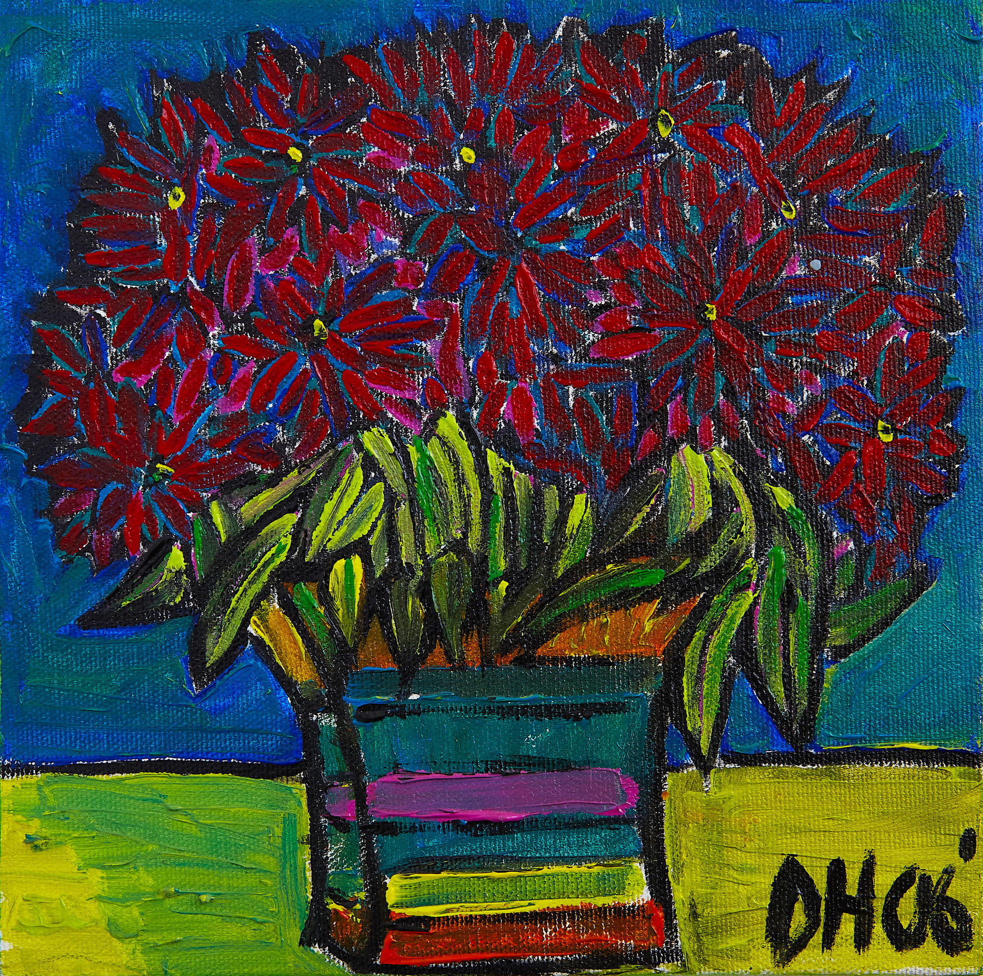 a colorful bouquet of flowers in a vase