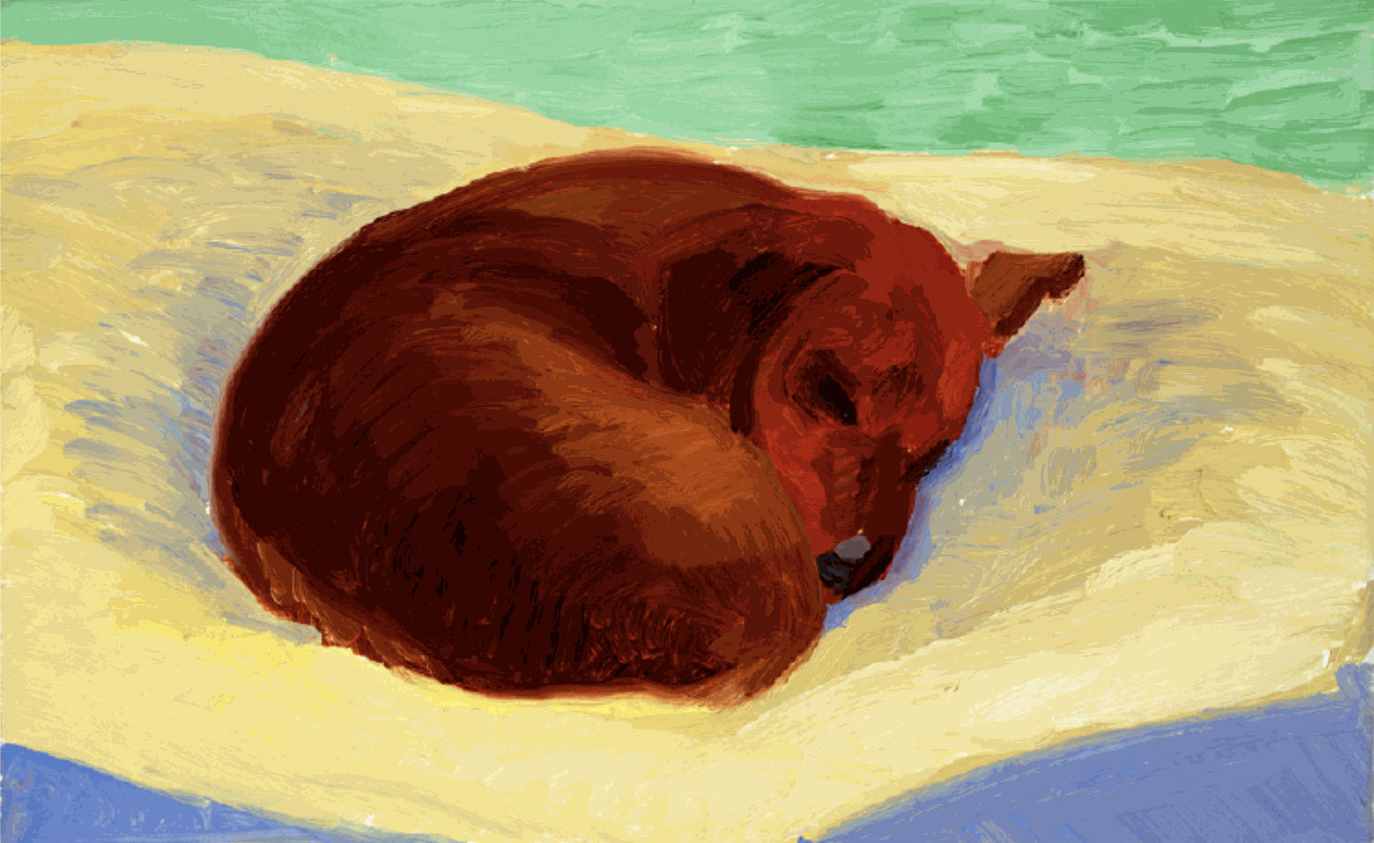 Dog Painting 9A, 1995 Oil on canvas 10" x 16"