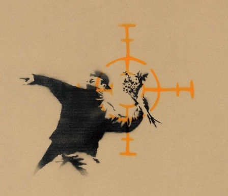 Love Is In The Air, 2003 Spray-paint on cardboard 68cm x 67.5cm