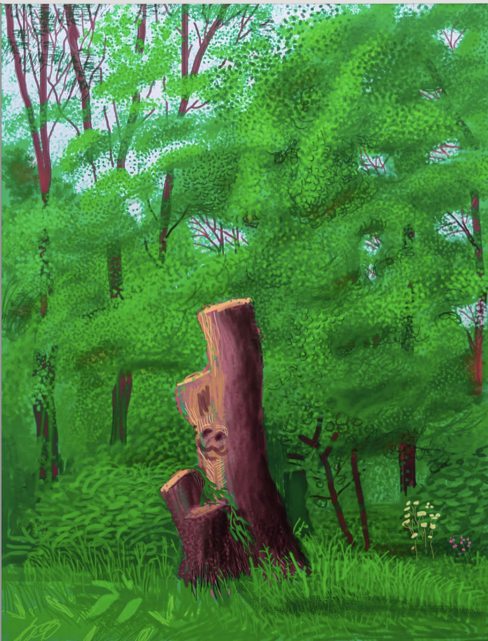 DAVID HOCKNEY The Arrival of Spring in Woldgate, East Yorkshire, 22 May 2011, 2011 iPad drawing printed on paper 55 x 41.5 In Edition of 25 PRICE: Contact for pricing