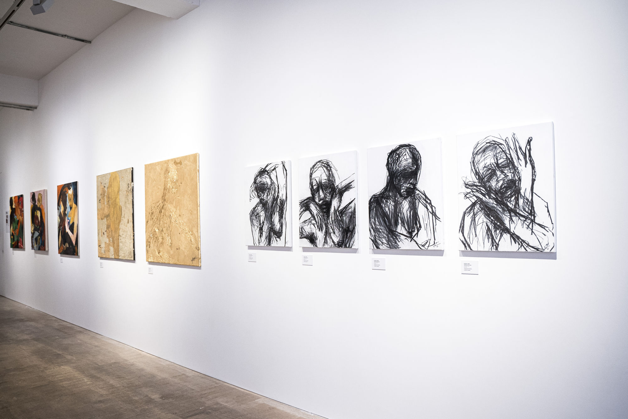 Installation view of Dualities : Women's Empowerment in Africa at the Bernard Jacobson Gallery in Mayfair, London