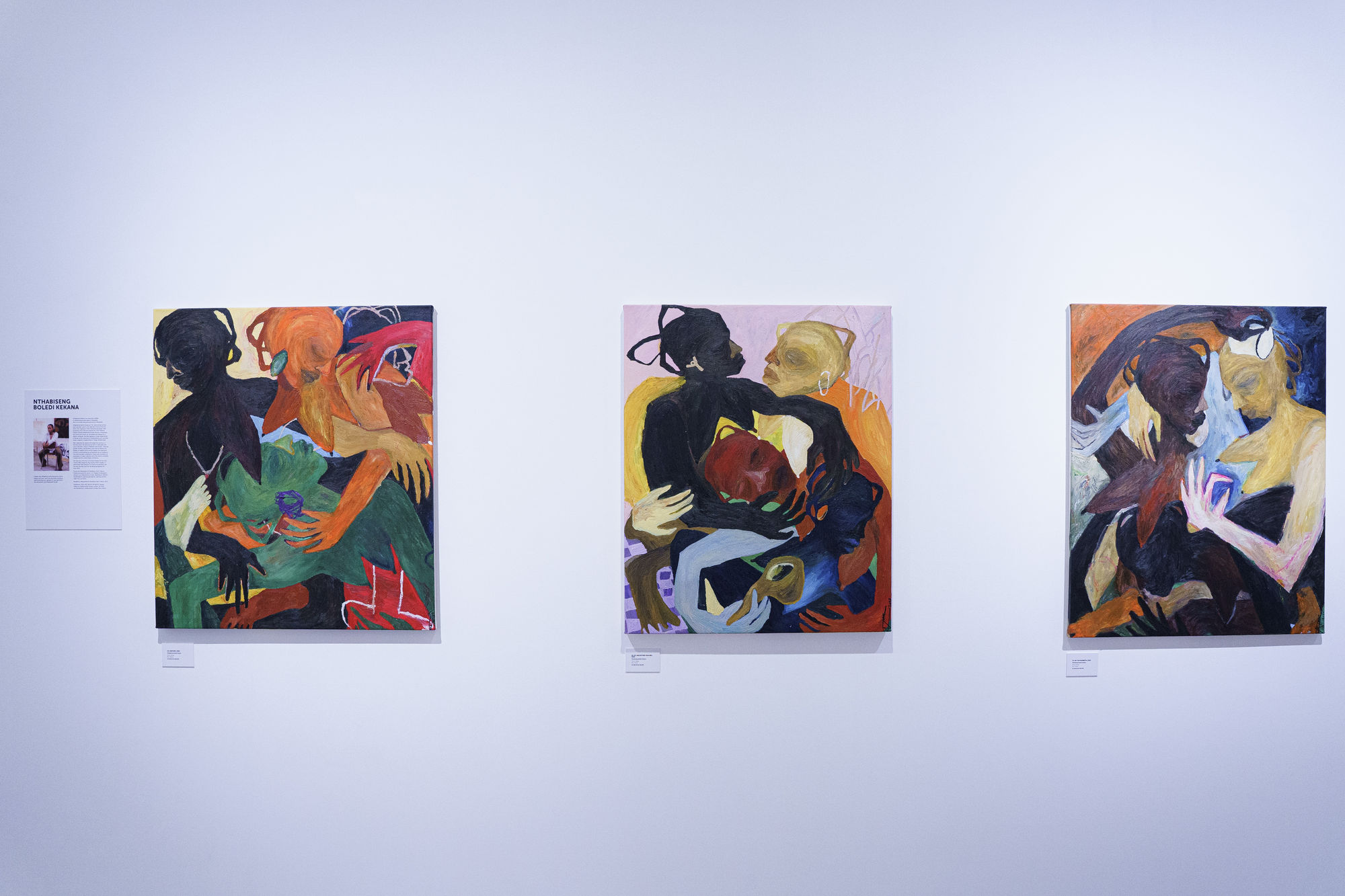 Installation view of Dualities : Women's Empowerment in Africa at the Bernard Jacobson Gallery in Mayfair, London