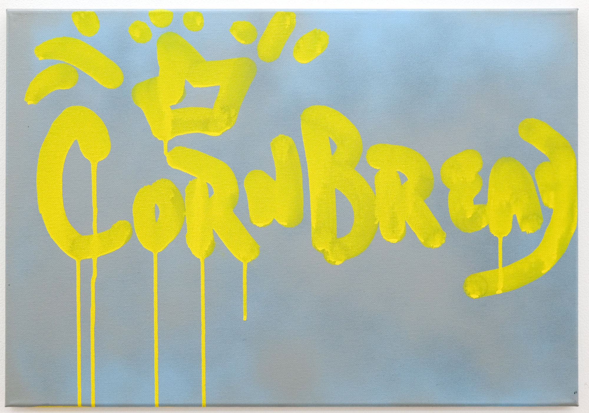 "Cornbread" 38 x 55 cm / 2025 acrylique et spray sur toile acrylic and spray paint on canvas prix / price : 800 euros