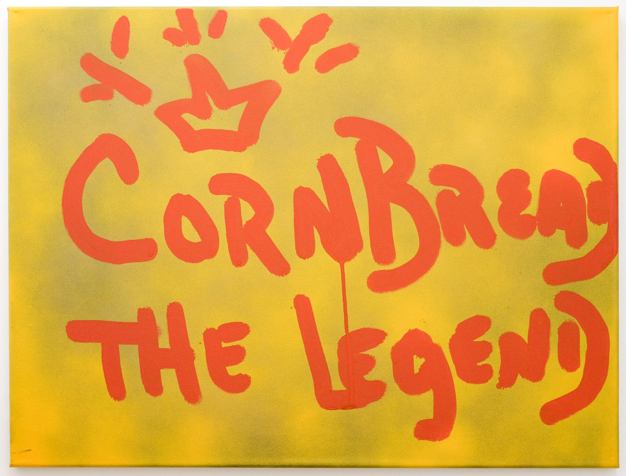 "Cornbread the Legend" 46 x 60.5 cm / 2025 acrylique et spray sur toile acrylic and spray paint on canvas prix / price : 900 euros