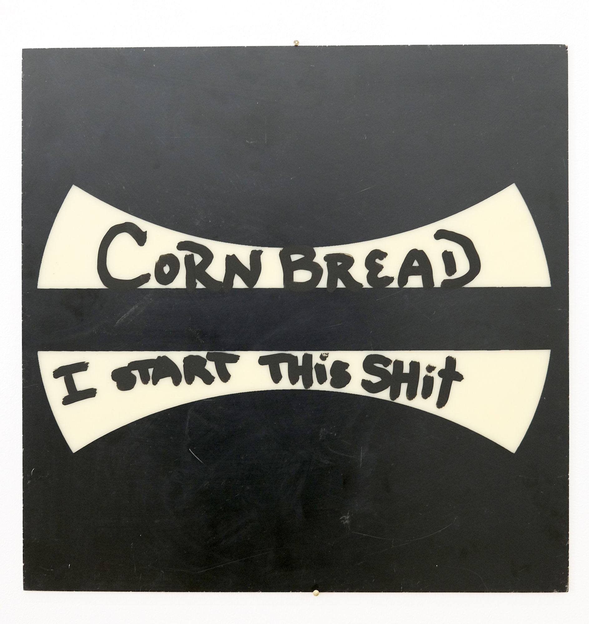 "Cornbread I start this shit" 50.7 x 50.7 cm / 2025 acrylique sur panneau SNCF en plastic très épais acrylic on heavy plastic board from SNCF prix / price : 700 euros