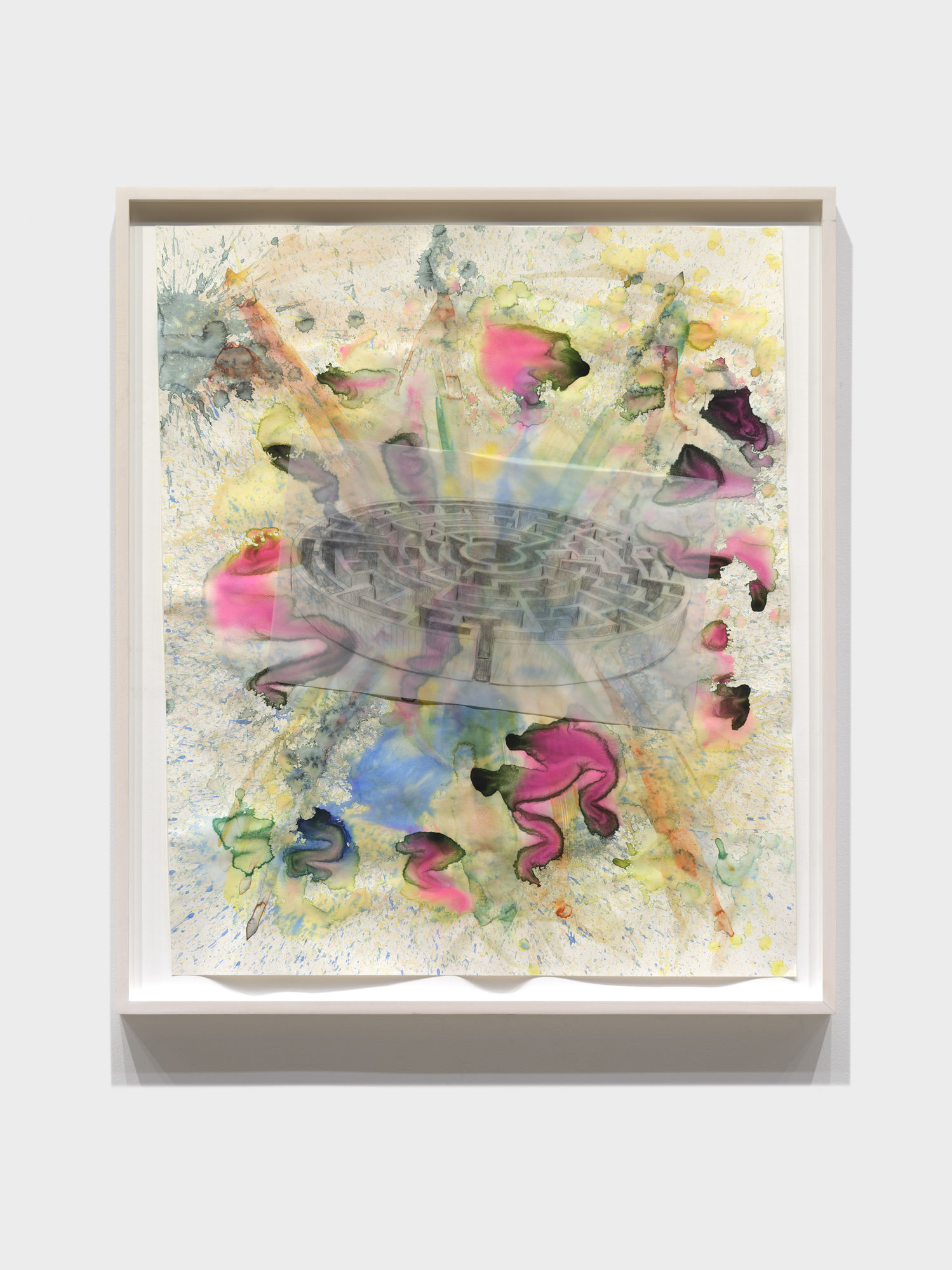 Aura Rosenberg What profound silence must resound within your endless interior!, 2024 ink, pencil, vellum on watercolor paper 39 1/2 x 52 in 100.3 x 132.1 cm