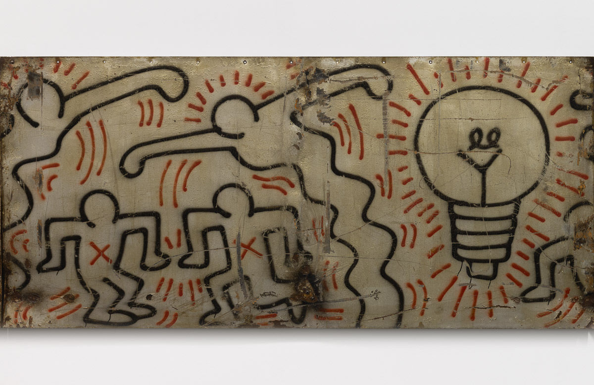 Keith Haring Untitled (FDR Drive #9), 1984 Spray enamel on sheet metal 48 x 102 1/4 in 122 x 260 cm (KH_320) © Keith Haring Foundation