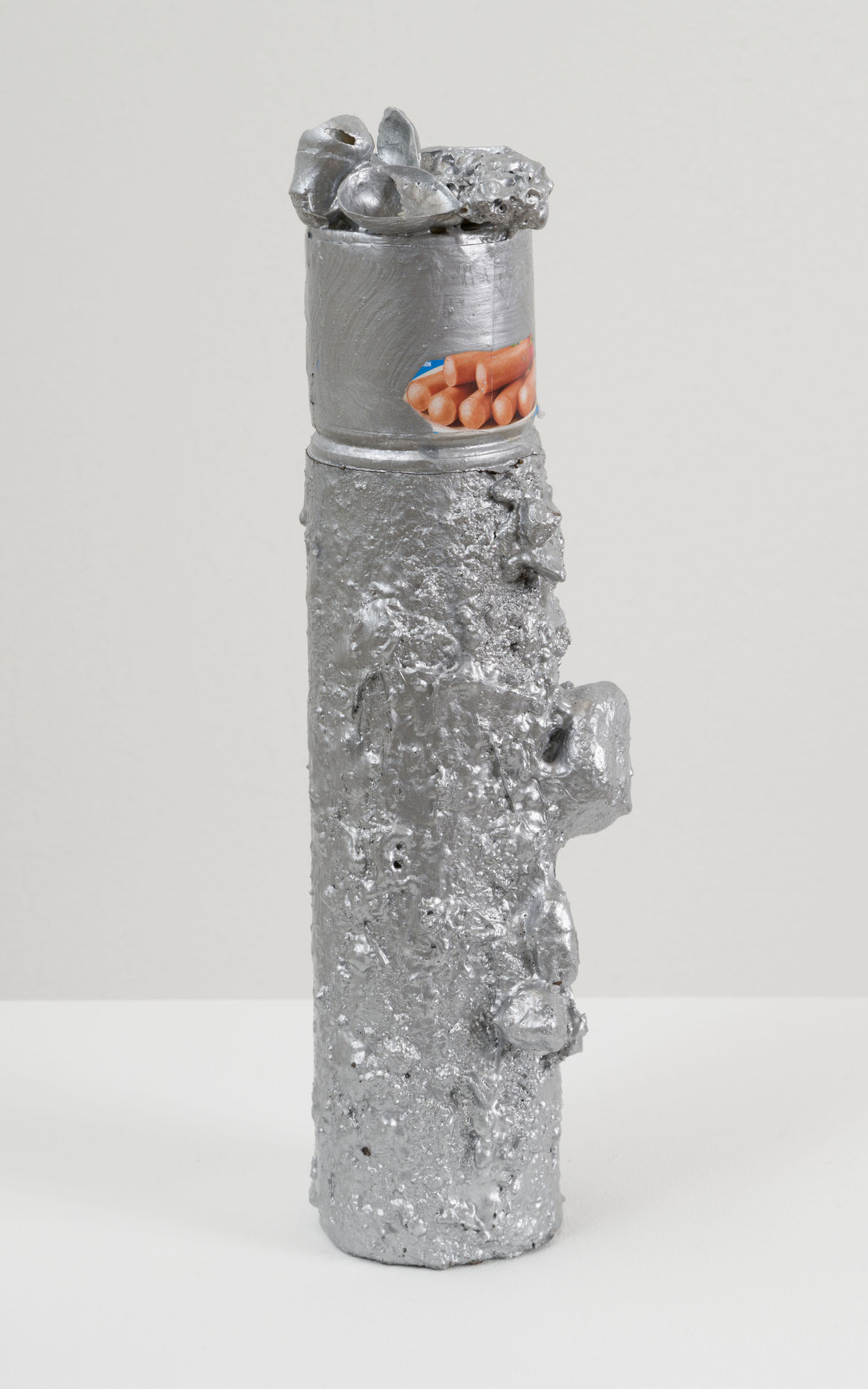 VIENNA SAUSAGE, 2022 Vienna sausage, metal sculpt and seashells 13 x 4 x 4 1/2 in 33 x 10.2 x 11.4 cm
