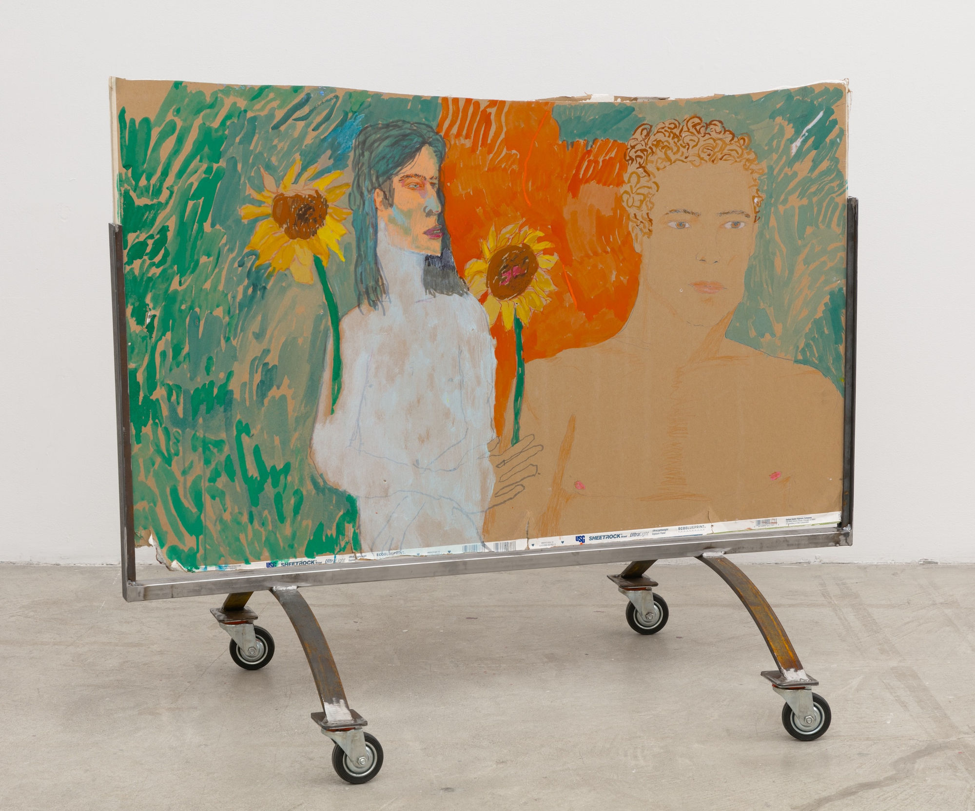 Alex Chaves Kouros Boy, 2016 Drywall, paint, pencil and steel 40 1/2 x 48 3/4 x 30 in 102.9 x 123.8 x 76.2 cm