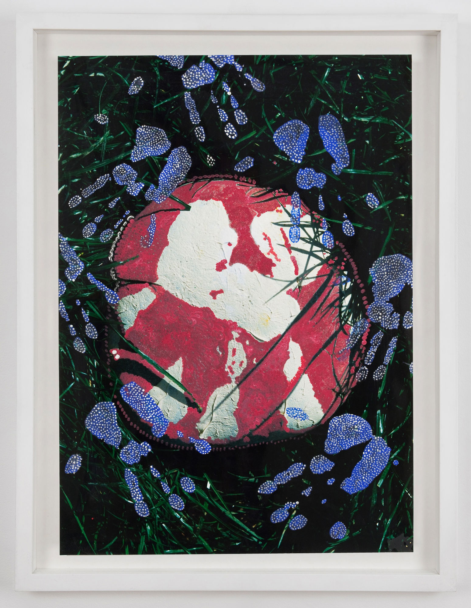 Michael Buthe Steine (2), 19912 acrylic on photograph 27 1/2 x 19 5/8 inches