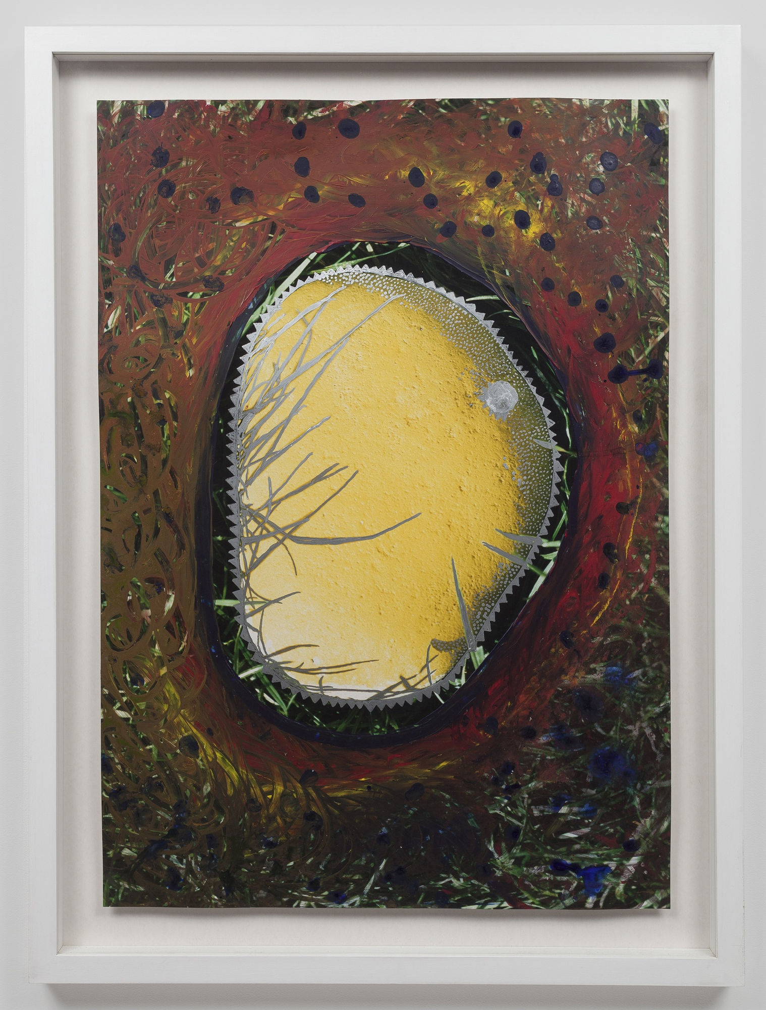 Michael Buthe Steine (80), 19912 acrylic on photograph 27 1/2 x 19 5/8 inches