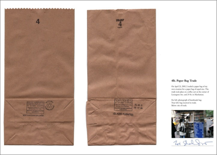 Zo&euml; Sheehan Salda&ntilde;a 4 lb. Paper Bag Trade, 2005 paper bag, pigment print