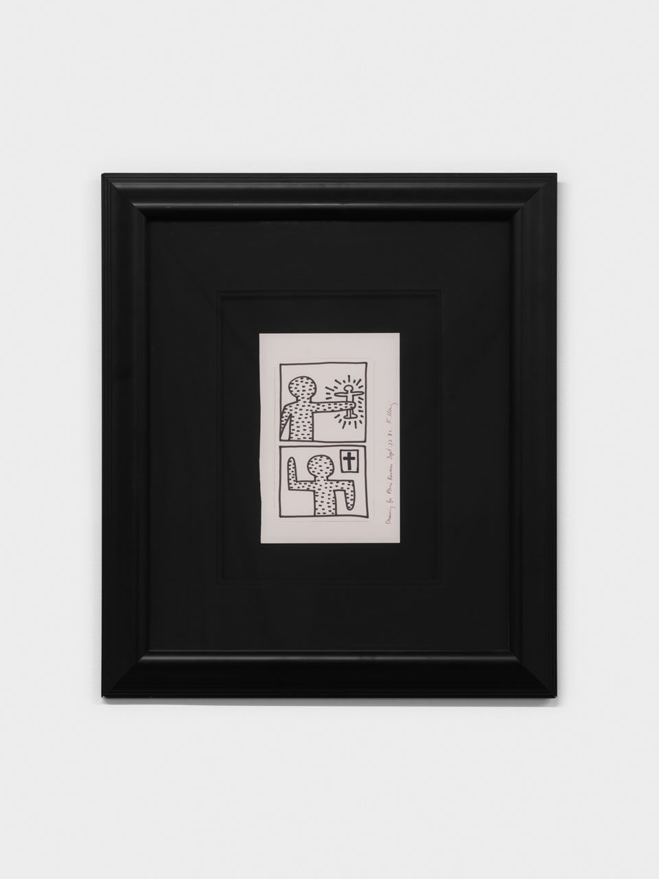 Keith Haring Drawing for Paris Review, 1982 felt pen on paper 10 3/4 x 7 1/4 in; 27.3 x 18.4 cm 27 1/2 x 24 x 1 1/4 in; 69.8 x 61 cm (framed) (KH_099)