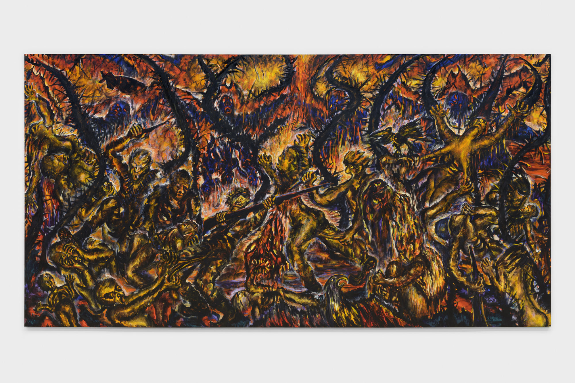 Nabil Kanso Vietnam, 1974 Oil on canvas 140 x 271 in 355.6 x 688.3 cm