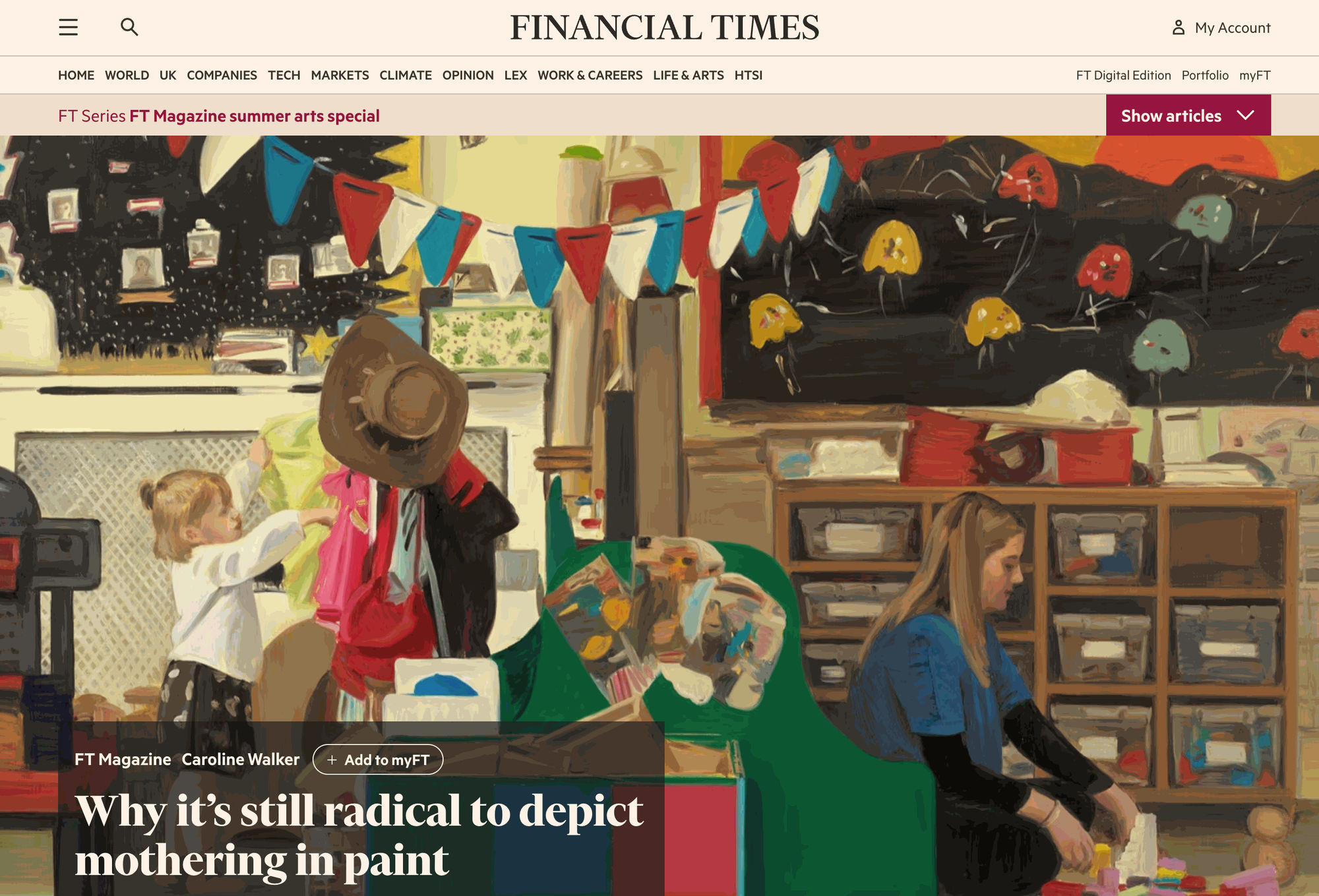 Financial Times, Why it’s still radical to depict mothering in paint, 12 July 2025 Read Here Please request a PDF copy, here