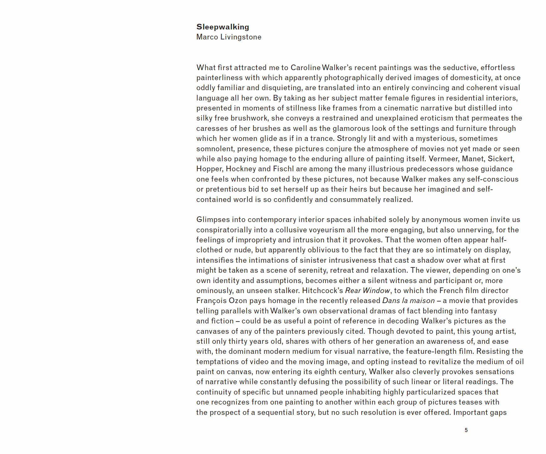 Marco Livingstone, Sleepwalking, 2013 Request Here © Marco Livinstone