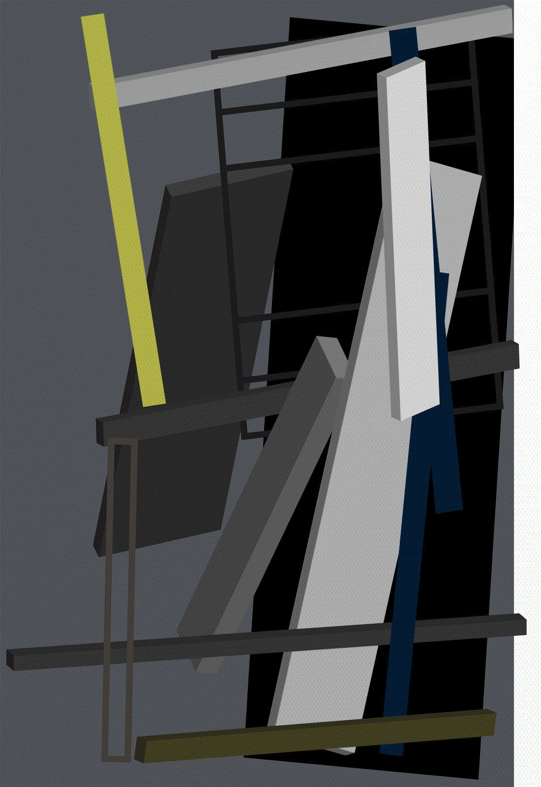 Javier Vivas Derrumbe/ Flujo I. (2020), Acrílico sobre lienzo, 160 x 110 x 8 cm