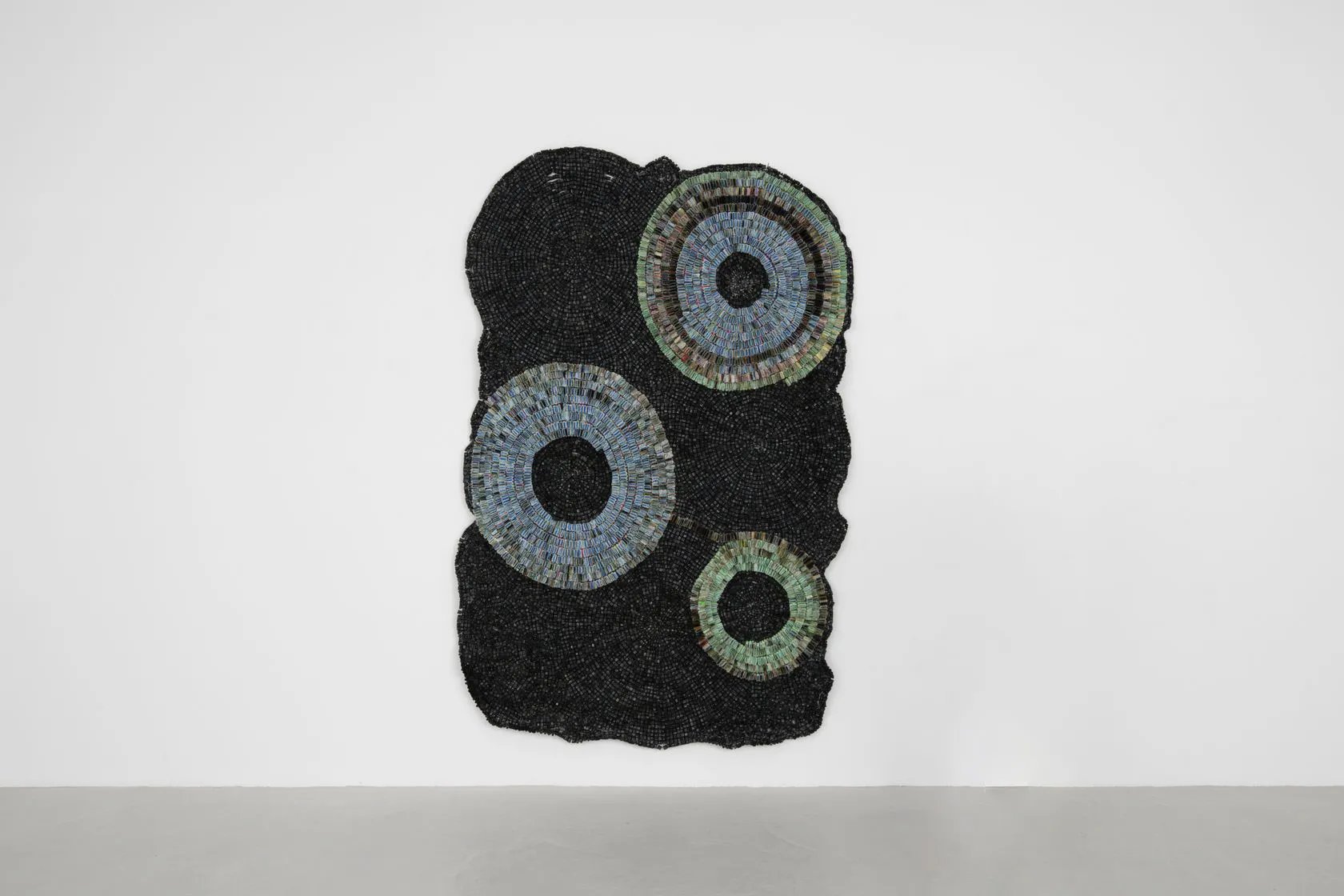 Moffat Takadiwa, KoreKore hand writing VII, 2023, Keyboard keys and plastic toothbrush head, 266 × 178 × 15 cm