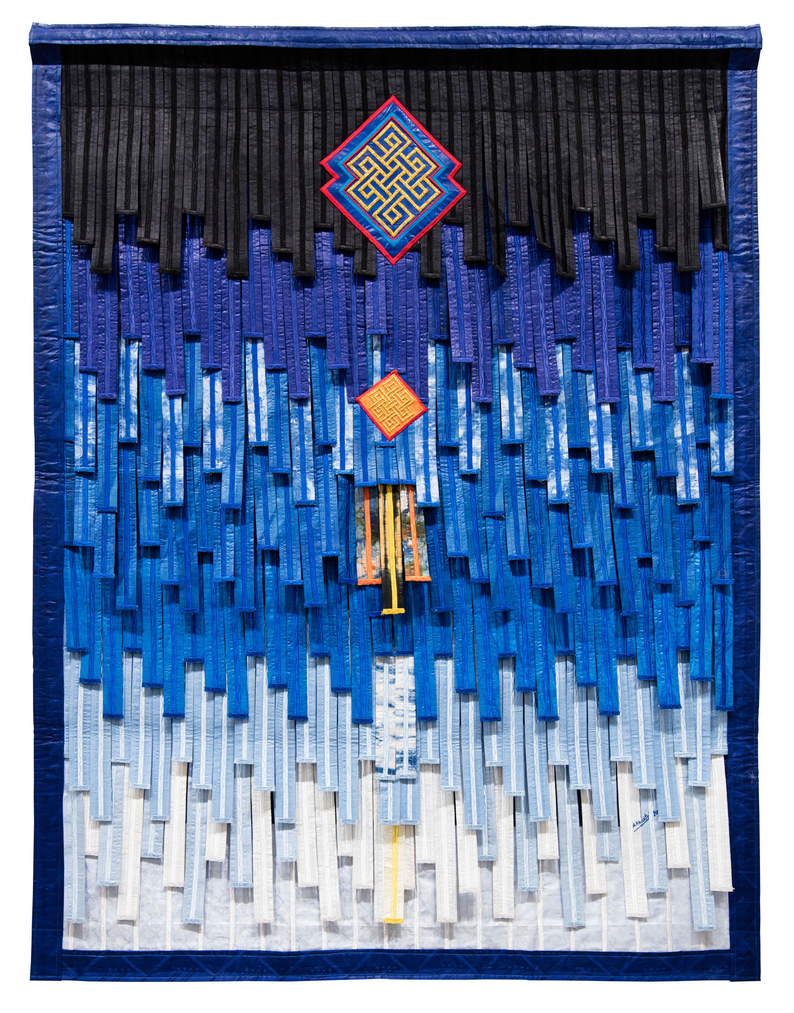 Abdoulaye Konaté Bleu pour Tibet 2022 Textile 115 x 117 cm