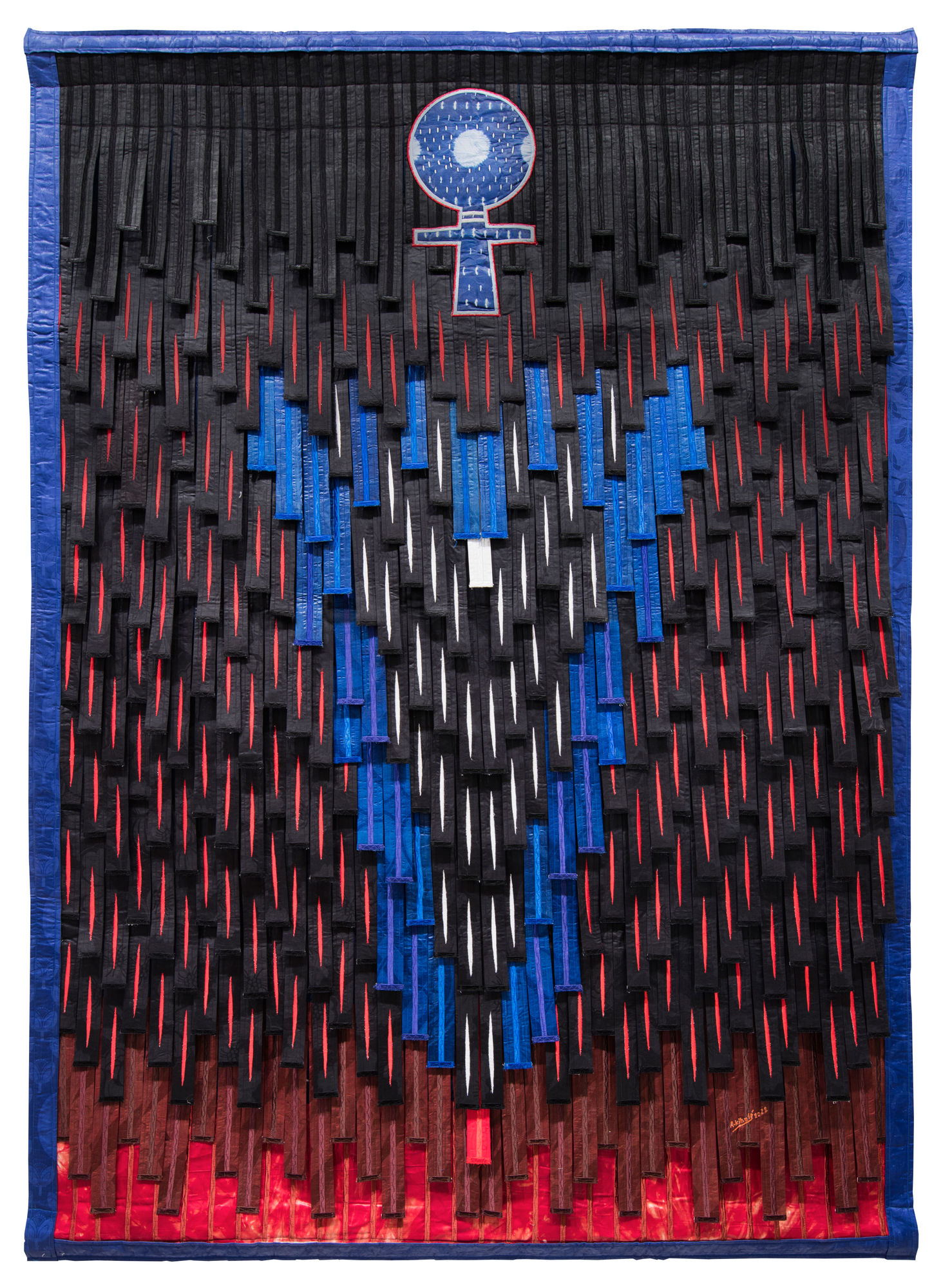 Abdoulaye Konaté Poupùèe africaine F 2022 Textile 188 x 130 cm