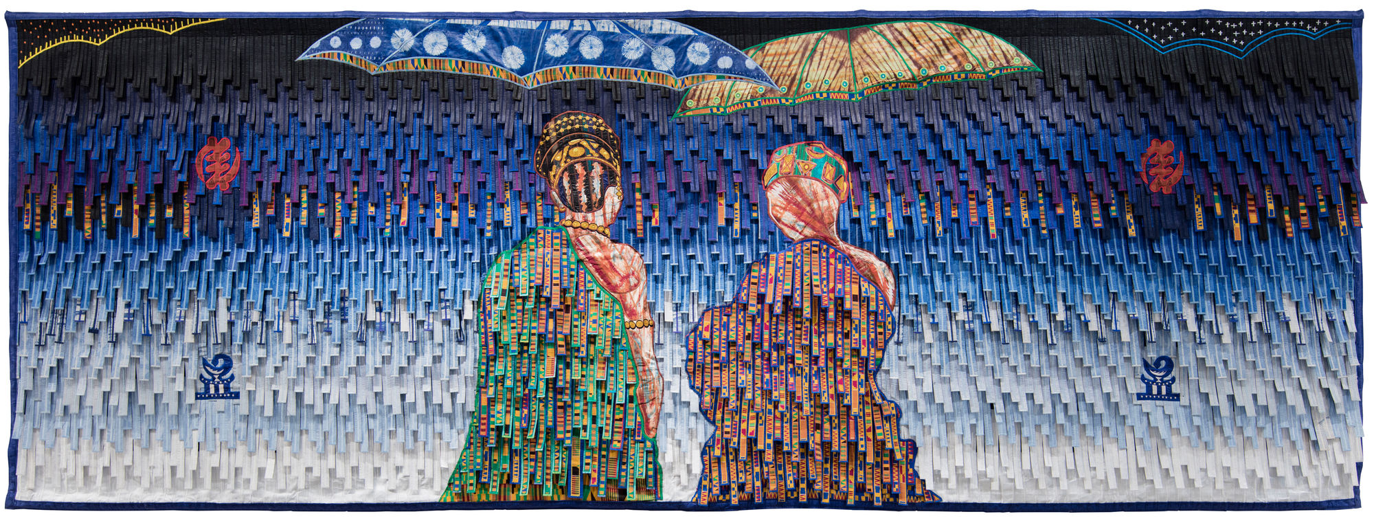Abdoulaye Konaté Reine et Roi Ashanti 2021 Textile 230 x 628 cm