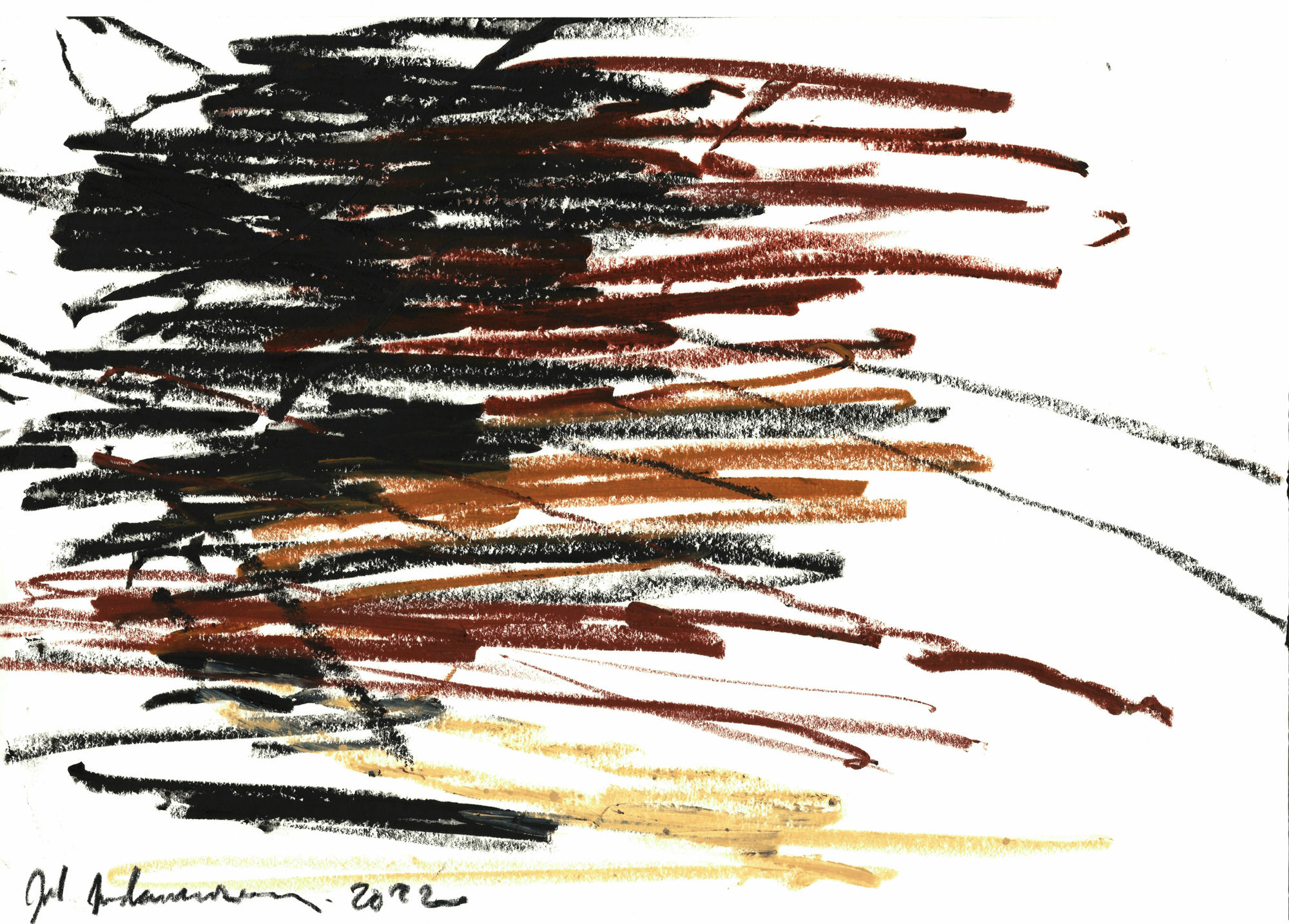 Joël Andrianomearisoa LES HERBES FOLLES DU VIEUX LOGIS 2021 Pastel on paper 21 x 29,7 cm