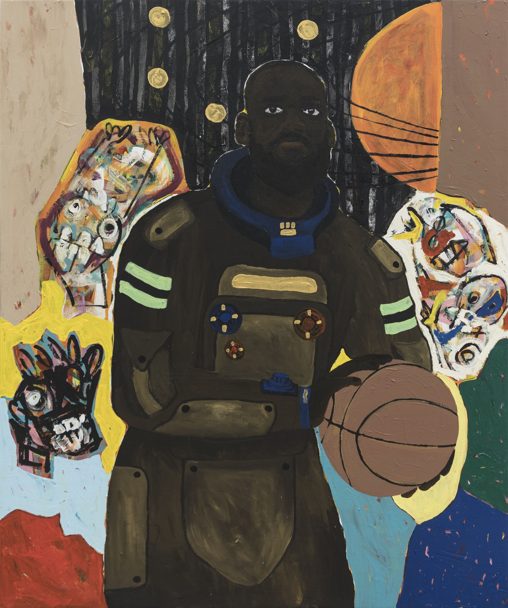 Godwin Champs Namuyimba Perfection 2021 Acrylic on denim canvas 158 × 132 cm