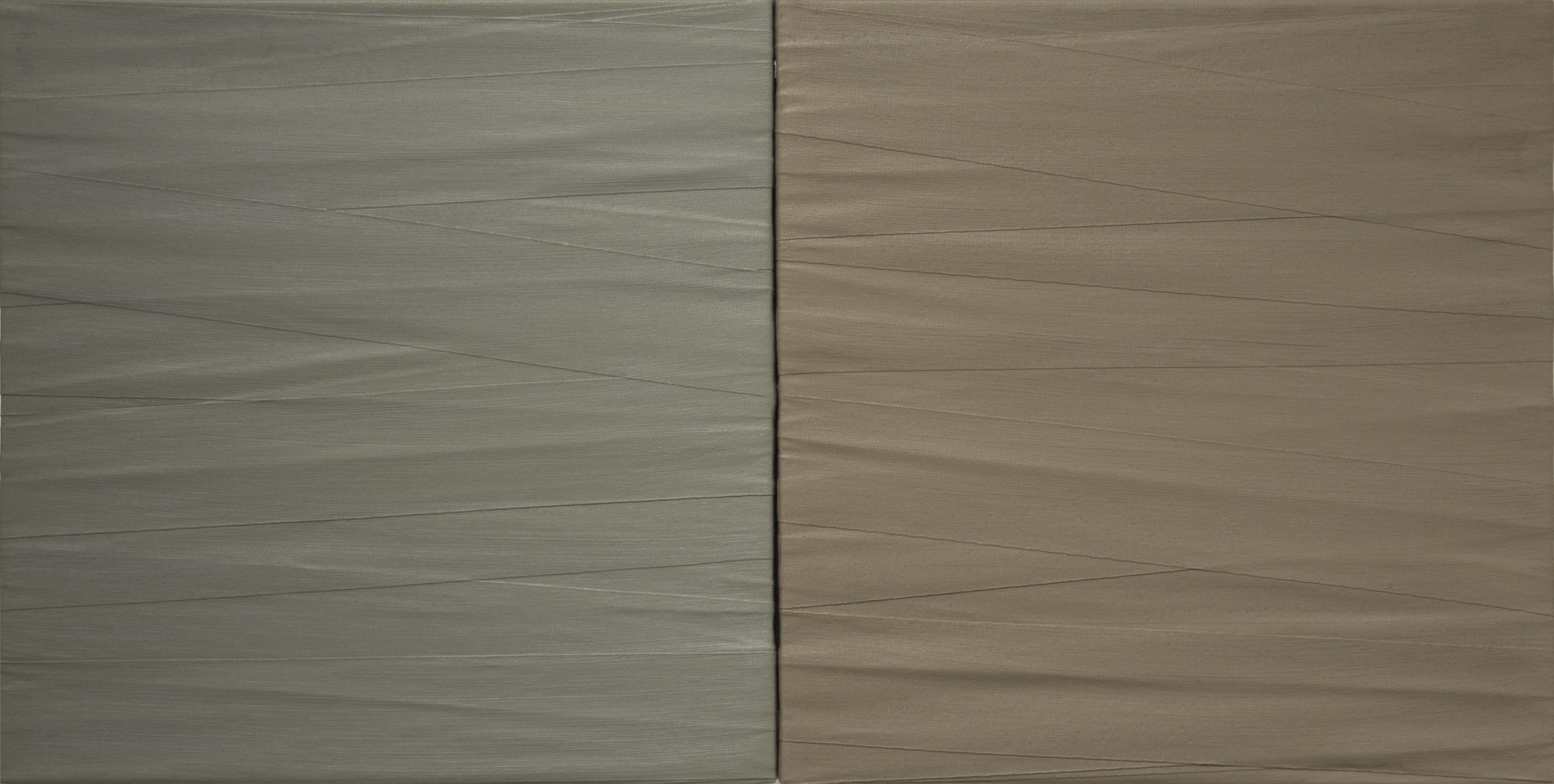 Paolo Cotani, Benda, 1976, Acrilico e bende elastiche, 60 × 120 cm