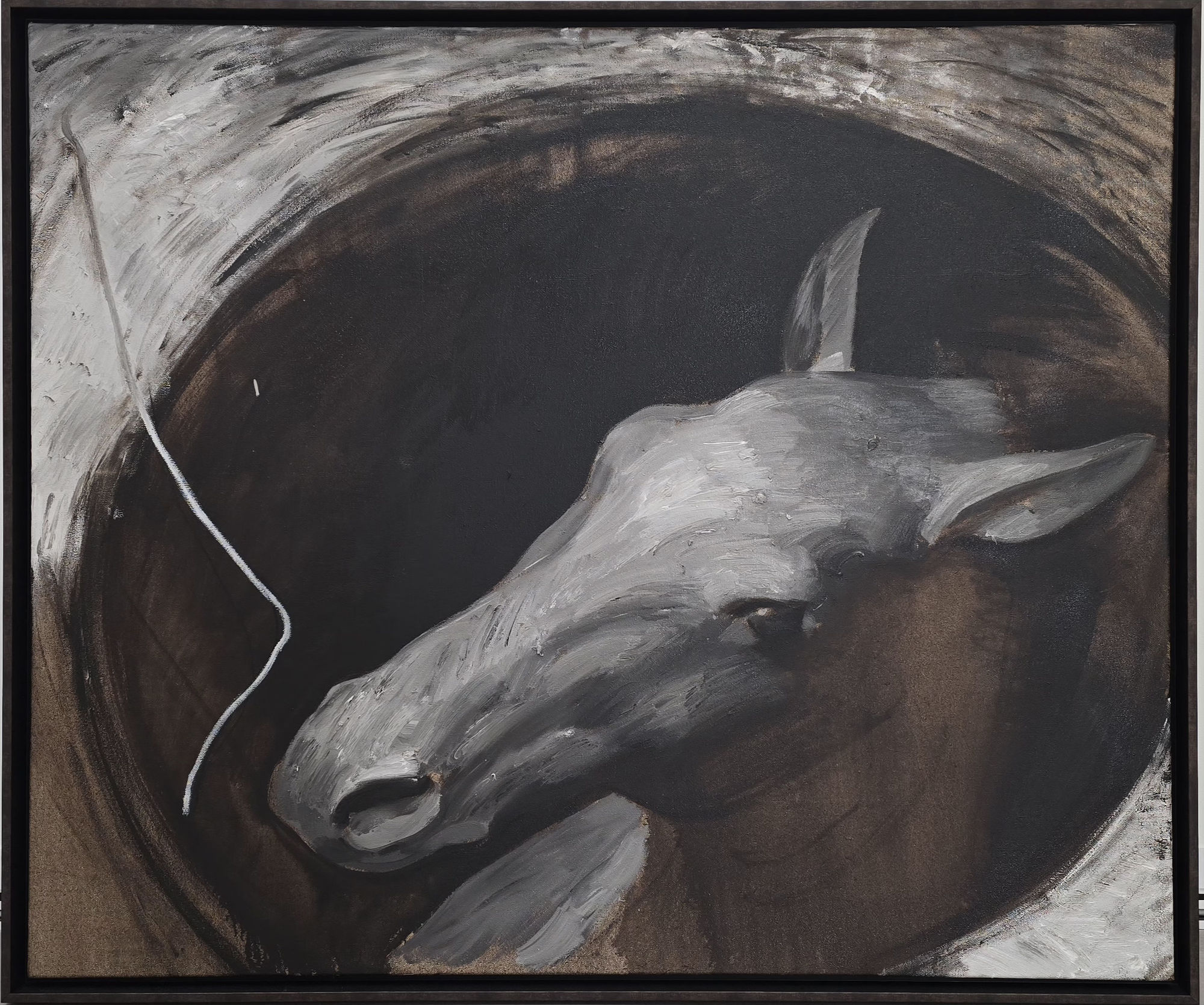 Nikita Kadan Horse in a manhole, 2025 oil on canvas 100 х 120 сm 39 ³/₈ x 47 ¹/₄ in