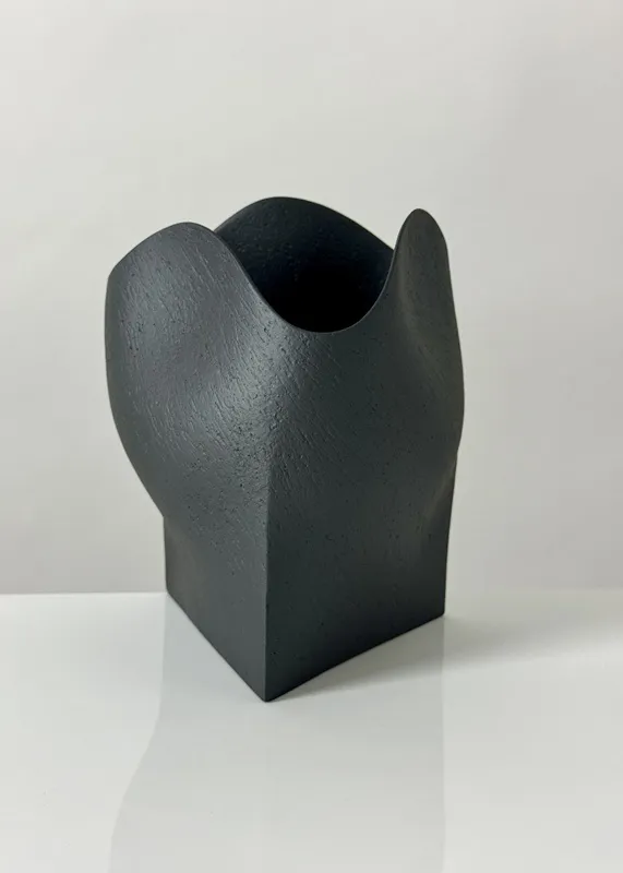 Ashraf Hanna, 23. Black undulating vessel with triangular base