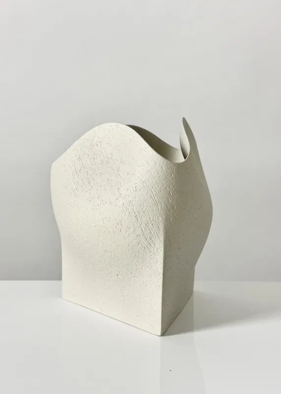Ashraf Hanna, 21. White undulating vessel with triangular base