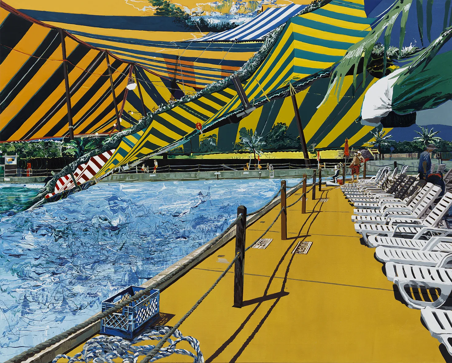 Yujin Kang Oak Spring Garden, 2023 enamel and acrylic on canvas 130x162cm