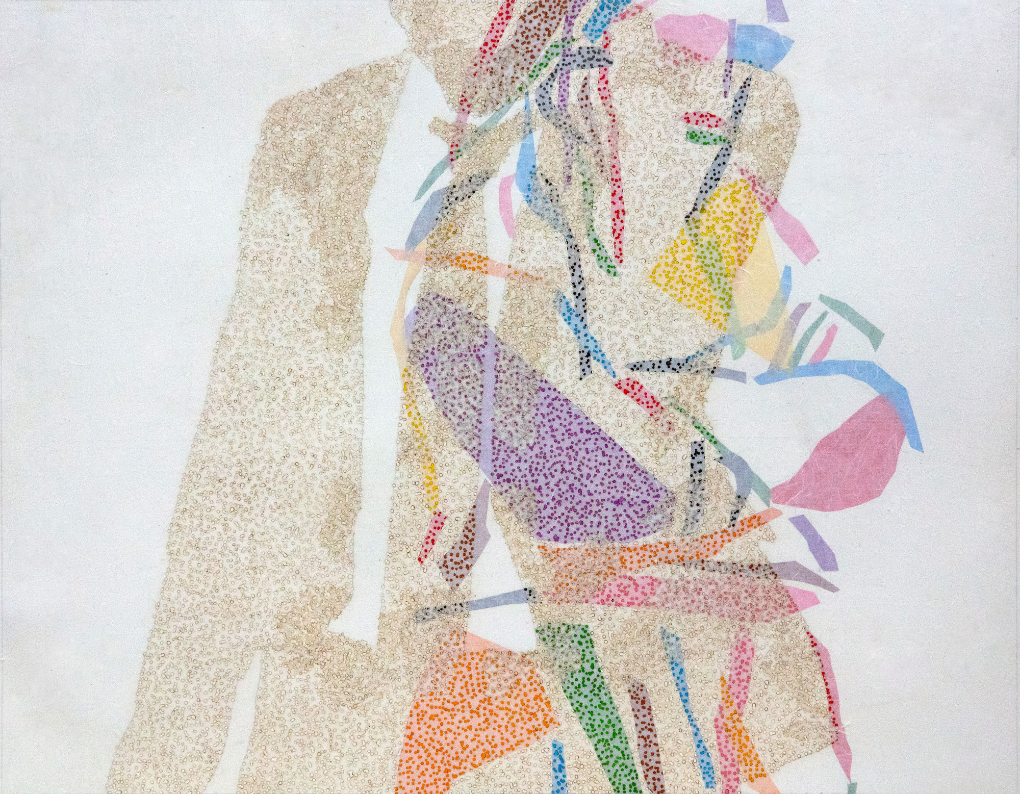 행인 2 2025 63 x 73cm Incense, Mixed media on hanji paper