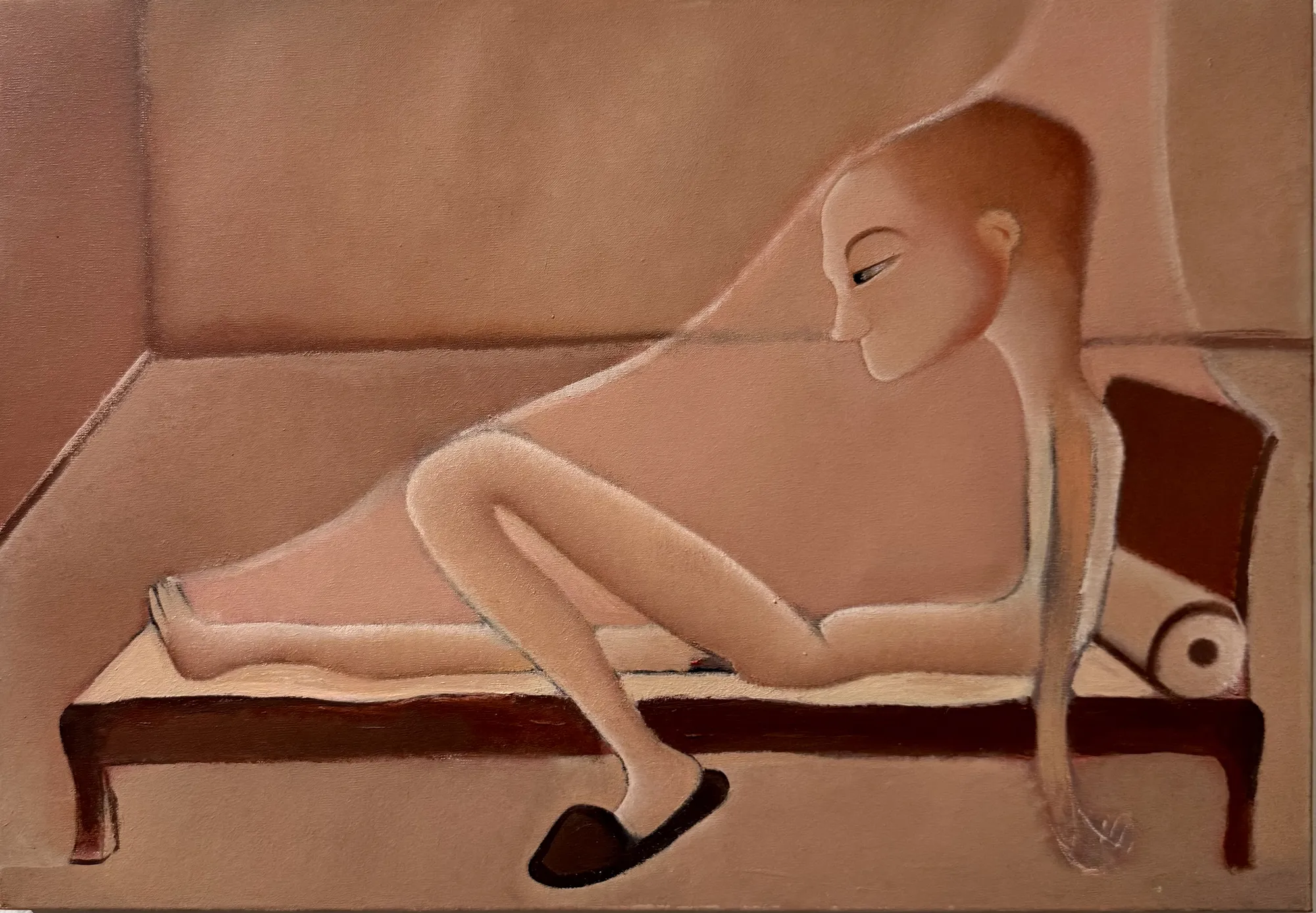 SÉBASTIEN NÔTRE, Le Moustiquaire / The Veil, 2026 Oil on canvas, 50 x 35 cm