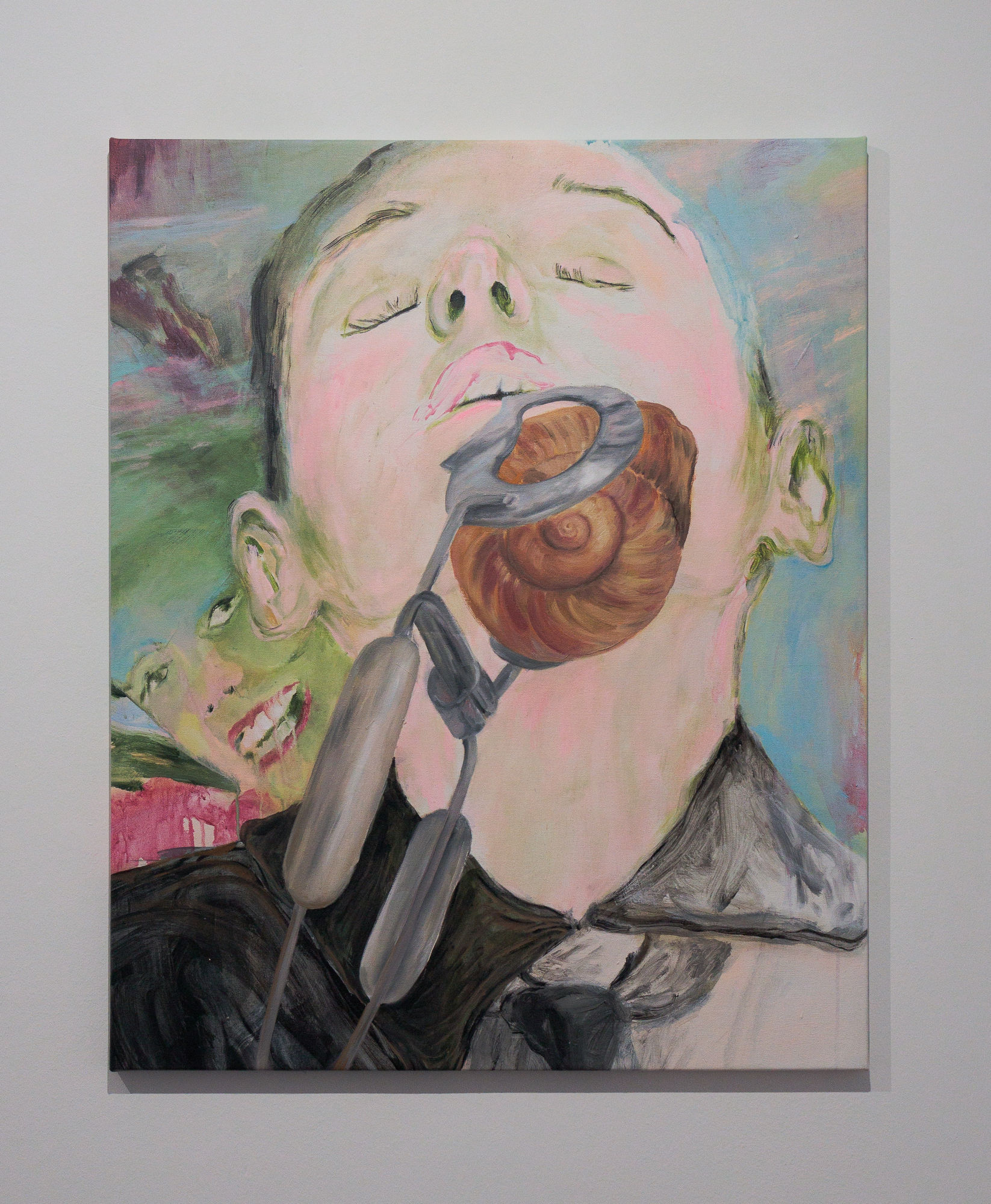 Olya Avstreyh, At Luncheon Parties Before the War Perhaps, 2023 Acrylic and oil on canvas, 75 x 90 cm